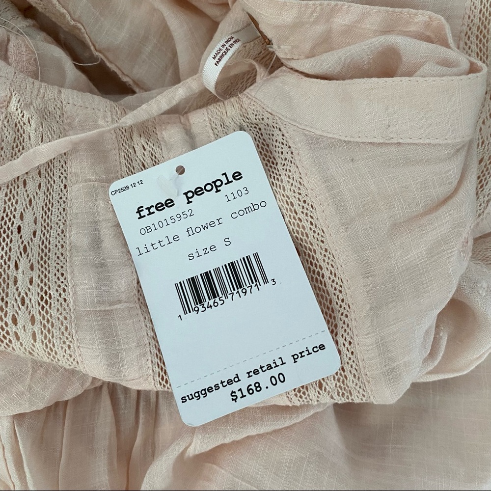 Free People New Midnight Midi Lace Embroidered Dress Light Pink - Picture 10 of 10